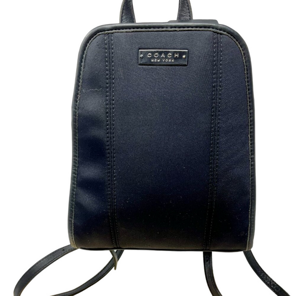 Coach Handbags - COACH  Vintage 1998 Black Neoprene Leather Small Backpack w/hangtag